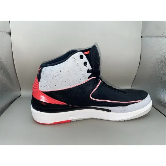2014 Jordan 2 Retro Infrared 23 Mens 9.5 Black Red Cement 385475-023 Basketball
