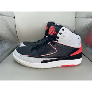 2014 Jordan 2 Retro Infrared 23 Mens 9.5 Black Red Cement 385475-023 Basketball