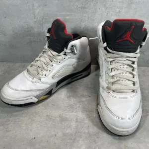 2017 Nike Air Jordan Retro 5‎ &quot;White Cement&quot; Black Basketball Shoes Size 11