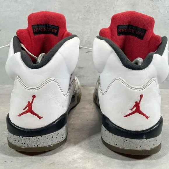 2017 Nike Air Jordan Retro 5‎ &quot;White Cement&quot; Black Basketball Shoes Size 11