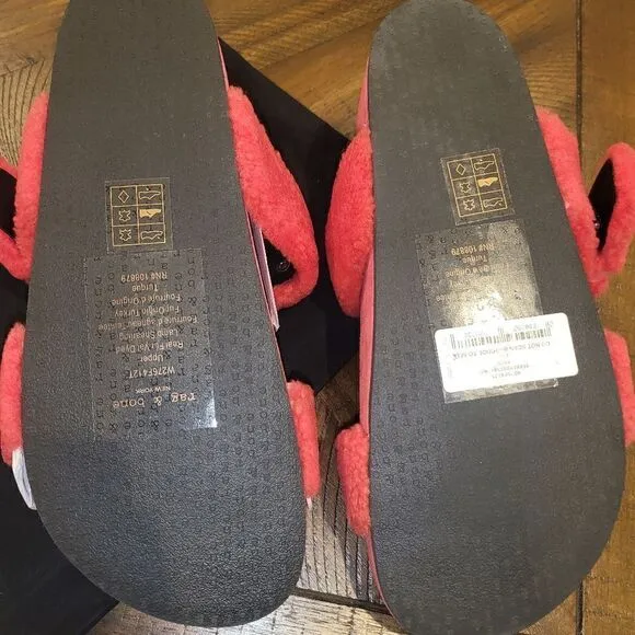 $395 MSRP rag &amp; bone stacked platform sandals size 11 EU 41 red