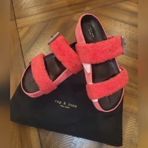 $395 MSRP rag &amp; bone stacked platform sandals size 11 EU 41 red