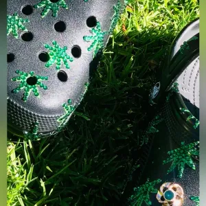420 Mary Jane Themed Crocs Blinged