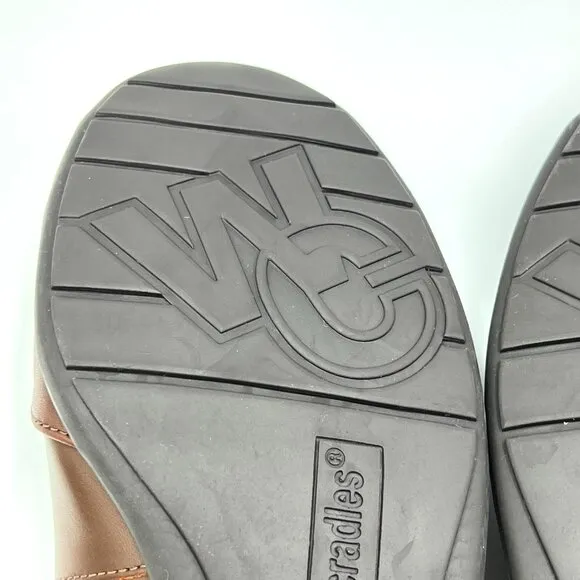 6.5 W 6.5 WIDE WIDTH Walking Cradles Brown Leather Flats Shoes