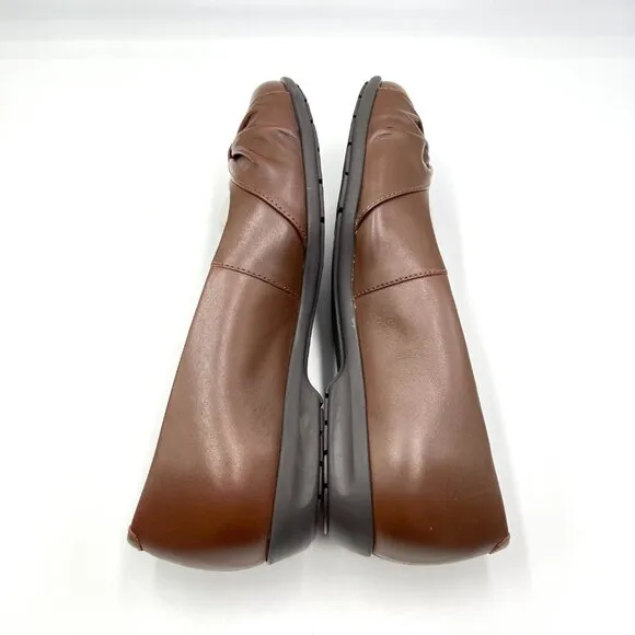 6.5 W 6.5 WIDE WIDTH Walking Cradles Brown Leather Flats Shoes