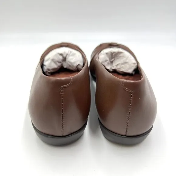 6.5 W 6.5 WIDE WIDTH Walking Cradles Brown Leather Flats Shoes