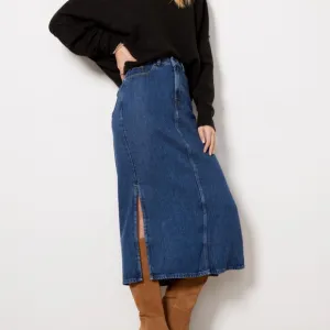 7 For All Mankind Maxi Skirt in Blue Note