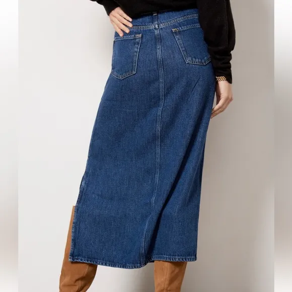 7 For All Mankind Maxi Skirt in Blue Note