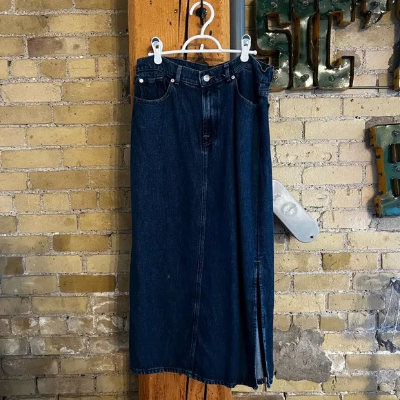 7 For All Mankind Maxi Skirt in Blue Note