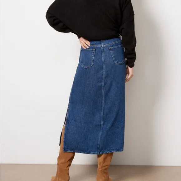 7 For All Mankind Maxi Skirt in Blue Note