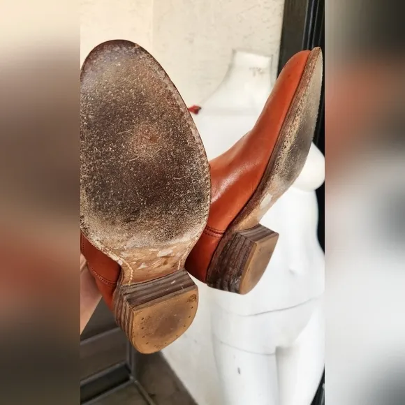70s Levis  Cowboy Boots 10.5 Cognac‎ Brown Western