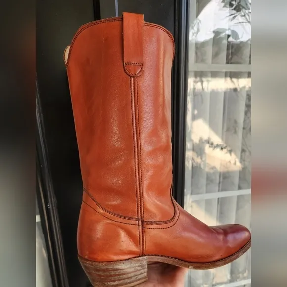 70s Levis  Cowboy Boots 10.5 Cognac‎ Brown Western