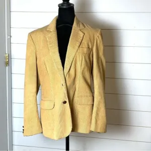 70s Oscar De La Renta Woman’s Mustard Yellow Corduroy Sport Coat VTG size 13/14