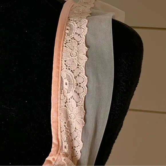 70s sheer Pandora by chic lingerie nightgown peach lace women’s size large