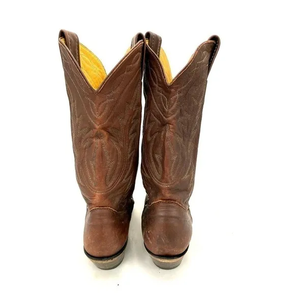 80s Mens Nocona Cowboy Boots 15298 Dark Cherry SZ 5C Made in USA Vintage