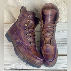 8.5 Custom Restored Purple Wash Distressed Timberland Women's Leather Boots