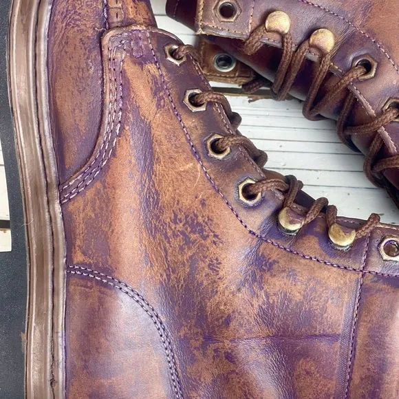 8.5 Custom Restored Purple Wash Distressed Timberland Women's Leather Boots