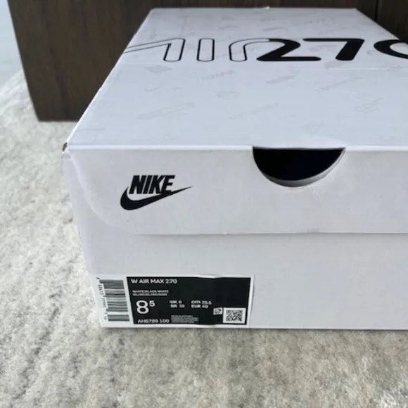 8.5 W Nike Air Max 270 Women's Shoes White Black Grey