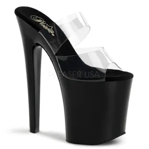 8&quot; High Heel Stripper Platform Clear Band Shoes