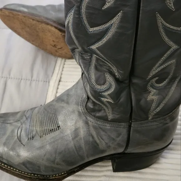 ABC Vintage Gray Western Cowboy Boots Size 8.5