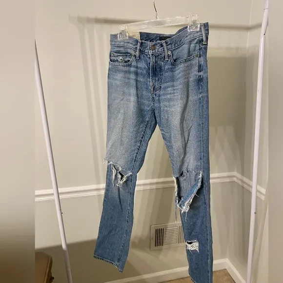 Abercrombie &amp; Fitch 100% Cotton Slim Straight Destressed Jeans Sz 28x30