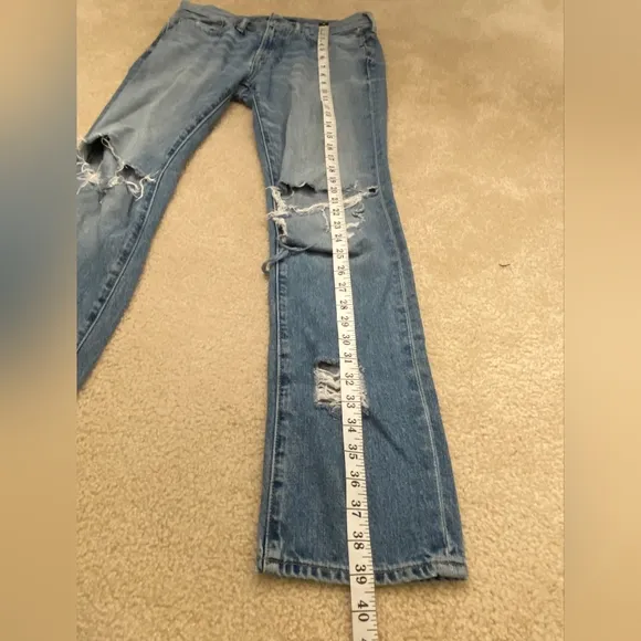 Abercrombie &amp; Fitch 100% Cotton Slim Straight Destressed Jeans Sz 28x30