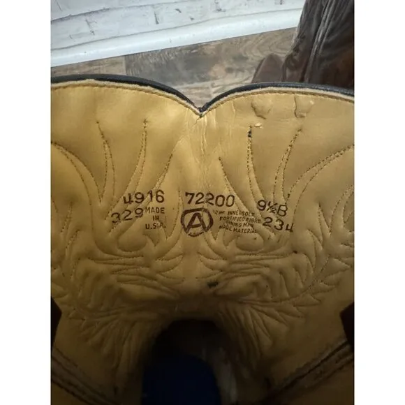 Acme Vintage Made In USA Brown Western Cowboy Boots Men’s Size‎ 9.5B Rodeo