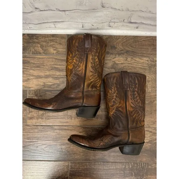 Acme Vintage Made In USA Brown Western Cowboy Boots Men’s Size‎ 9.5B Rodeo