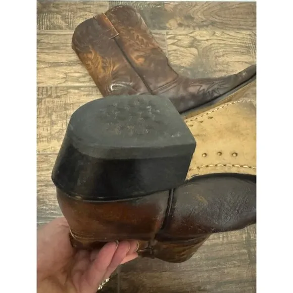 Acme Vintage Made In USA Brown Western Cowboy Boots Men’s Size‎ 9.5B Rodeo