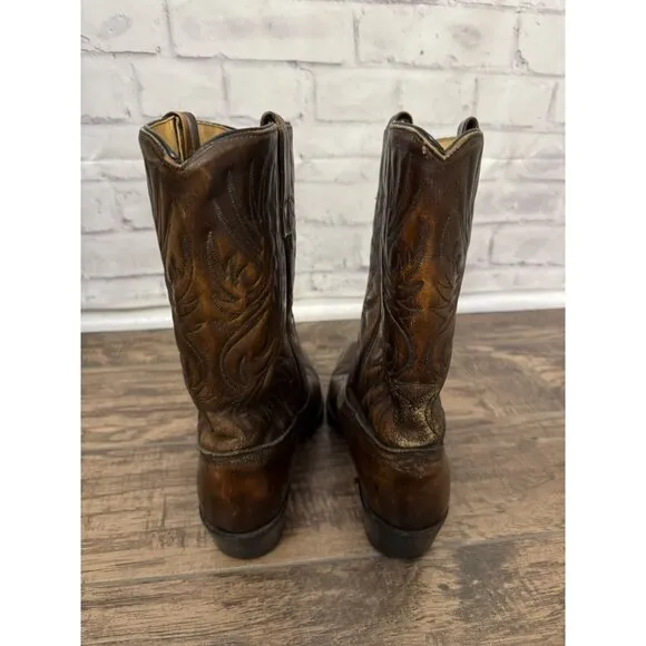 Acme Vintage Made In USA Brown Western Cowboy Boots Men’s Size‎ 9.5B Rodeo