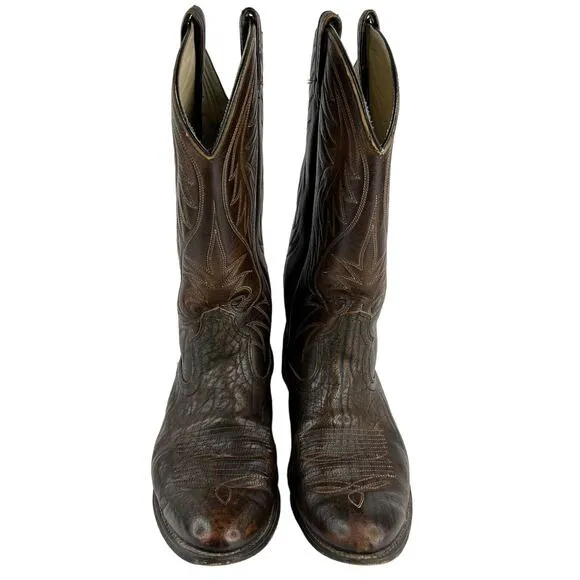 ACME Vintage Mens Western Cowboy Boots 9D Brown