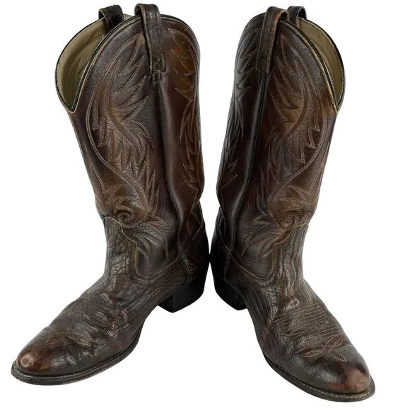 ACME Vintage Mens Western Cowboy Boots 9D Brown
