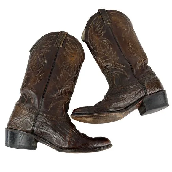 ACME Vintage Mens Western Cowboy Boots 9D Brown