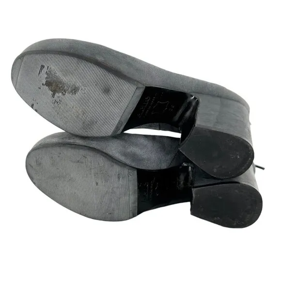 ACNE STUDIOS Gray Distressed Nubuck Leather Ankle Boots Size 39 Booties
