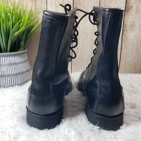 ADDISON SHOE COMPANY, BILTRITE Kids 4 Black Boys Steel Toe Vintage Lace-Up Boots