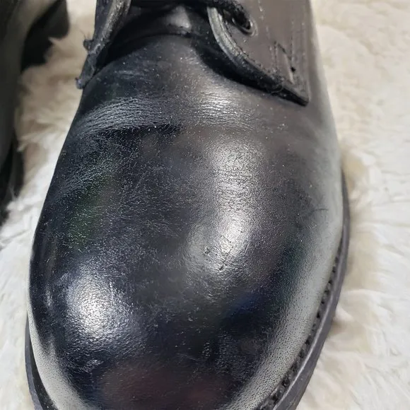 ADDISON SHOE COMPANY, BILTRITE Kids 4 Black Boys Steel Toe Vintage Lace-Up Boots