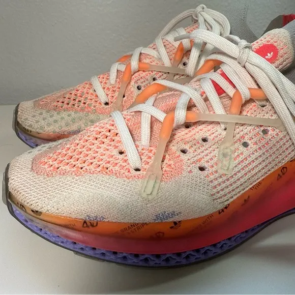 Adidas 4D Fusion Sunset White Purple Mens Athletic Running Shoes Size 7 1/2