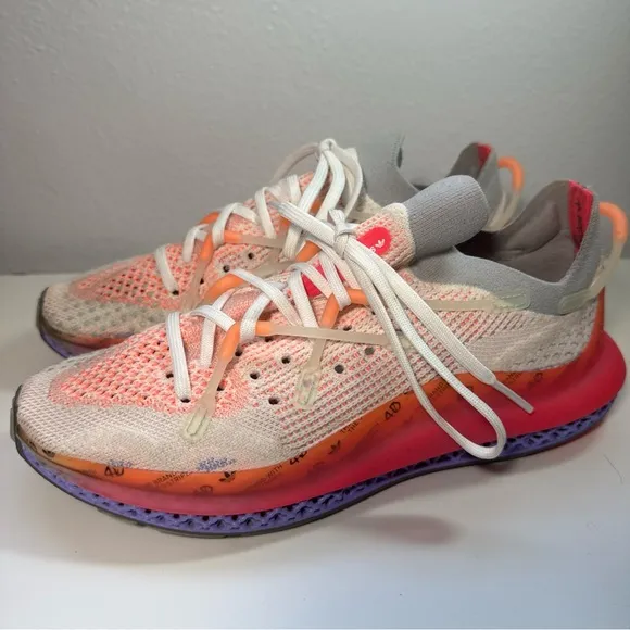 Adidas 4D Fusion Sunset White Purple Mens Athletic Running Shoes Size 7 1/2