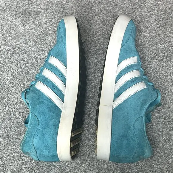 Adidas Adicross Spikeless Golf Shoes Classic Blue Teal Suede Mens 11, UK 10.5