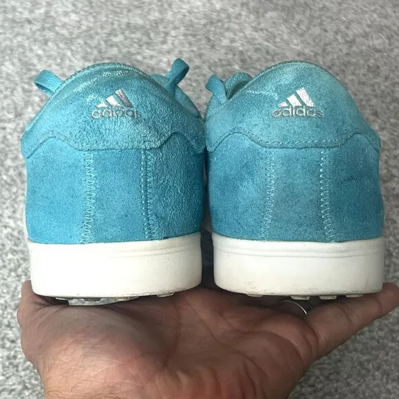 Adidas Adicross Spikeless Golf Shoes Classic Blue Teal Suede Mens 11, UK 10.5