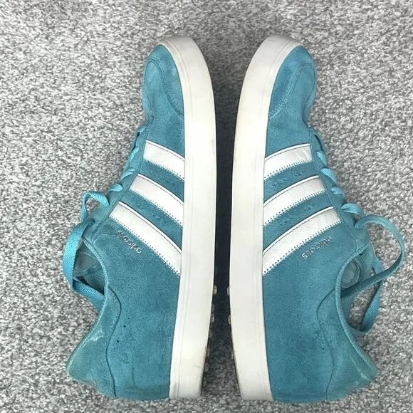 Adidas Adicross Spikeless Golf Shoes Classic Blue Teal Suede Mens 11, UK 10.5