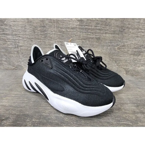 Adidas Adifom SLTN J Black &amp; White Running Shoes Size 4.5 Youth