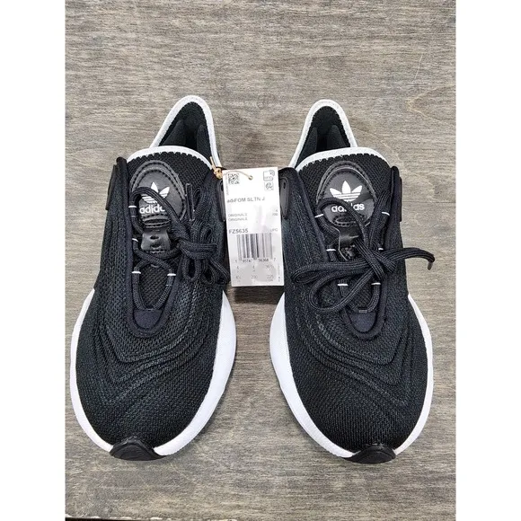 Adidas Adifom SLTN J Black &amp; White Running Shoes Size 4.5 Youth