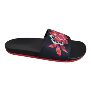 Adidas Adilette Comfort Slide Black Floral Slip On Sandals FZ1735 Size 9