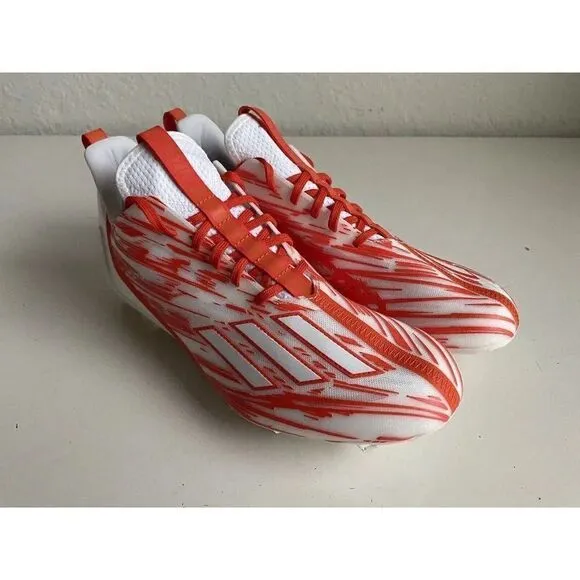 Adidas Adizero Football Cleats Men’s Size 12 Orange White Shoes HP8748 NEW