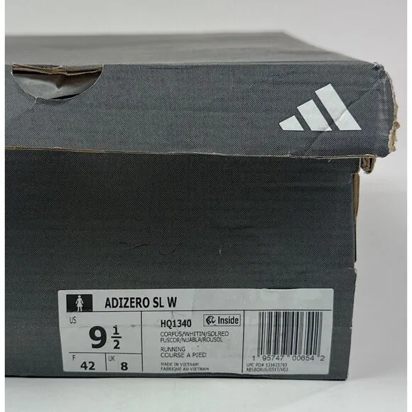 Adidas Adizero SL Womens 9.5 Coral Fusion Low Top Running Shoes Sneakers HQ1340