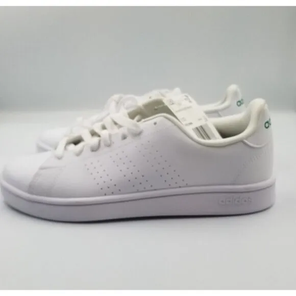 Adidas Advantage Sneaker Classic White Green Logo Mens 8M NWT