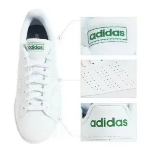 Adidas Advantage Sneaker Classic White Green Logo Mens 8M NWT