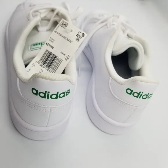 Adidas Advantage Sneaker Classic White Green Logo Mens 8M NWT