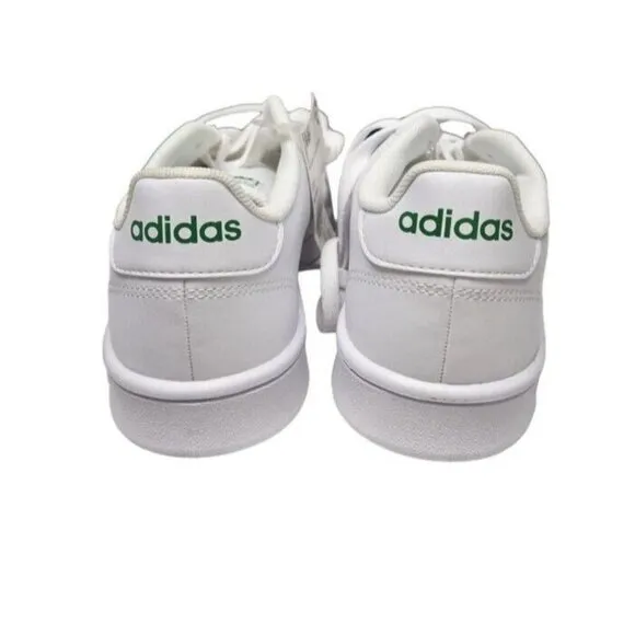 Adidas Advantage Sneaker Classic White Green Logo Mens 8M NWT